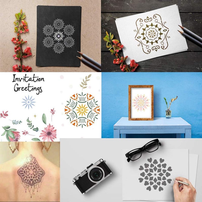 Fycooler Mandala Dotting Tools Painting Kit - 41pcs Rock Dot Paint Stencils Tool Set Art Craft Supplies Kits Tray Brush Pen for Nail Stone Mandala Arts Drawing Home Decor Activity | Mothers Day Gift - Image 5